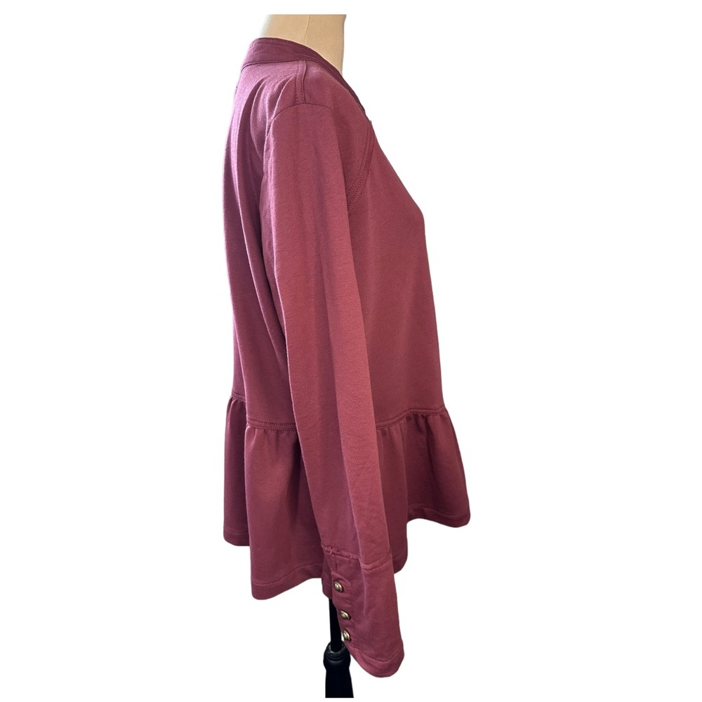 NWT Maurices Peplum Utility Jacket Large Dusty Rose Feminine Casual Chic - Picture 3 of 6